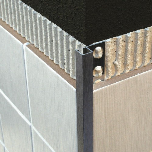 Coltar/Profil colt exterior din aluminiu eloxat pentru faianta si gresie - argintiu periat