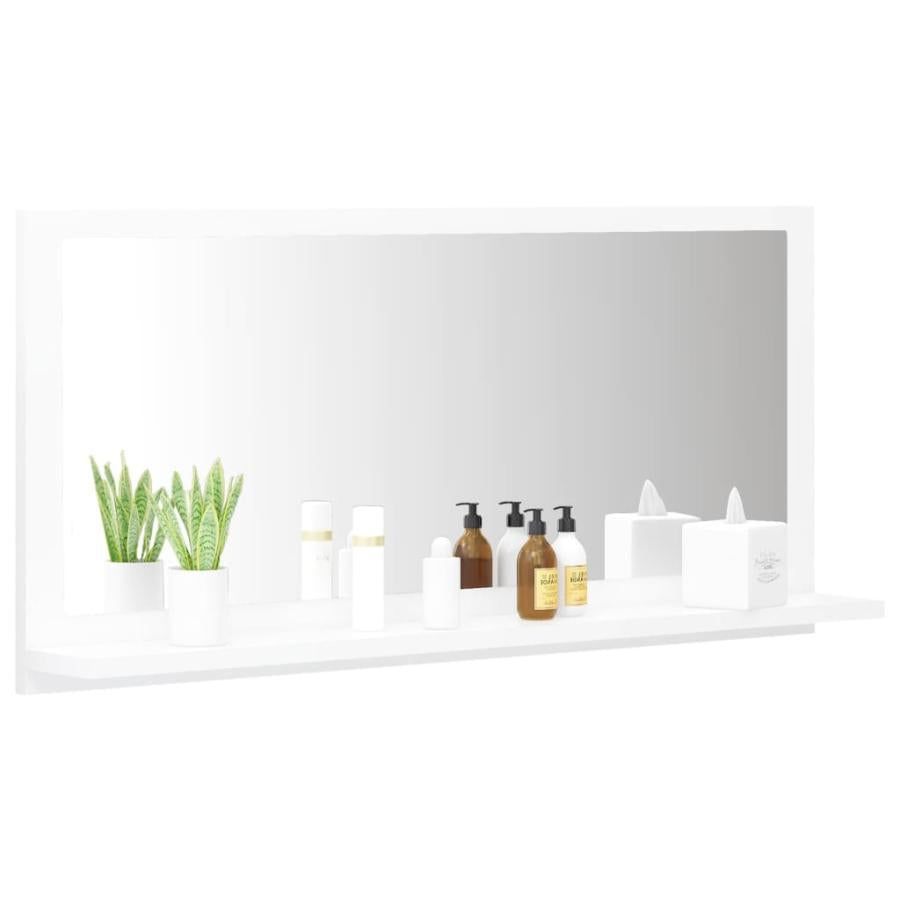 Oglindă de baie, alb, 80 x 10,5 x 37 cm, PAL
