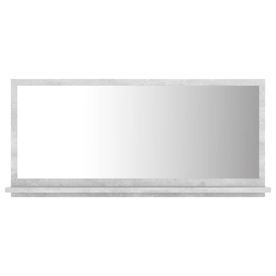 Oglindă de baie, gri beton, 80 x 10,5 x 37 cm, PAL