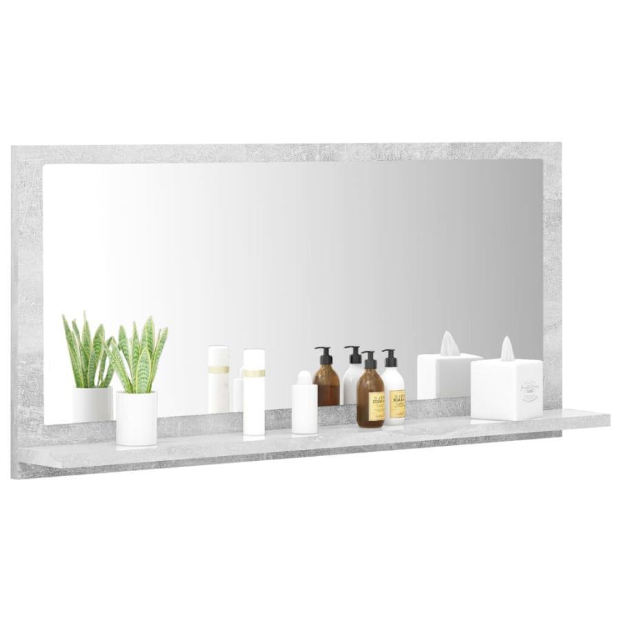 Oglindă de baie, gri beton, 80 x 10,5 x 37 cm, PAL