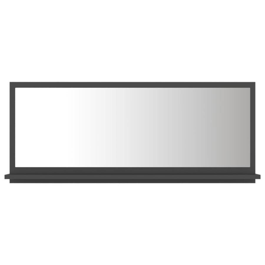 Oglindă de baie, gri, 90x10,5x37 cm, PAL