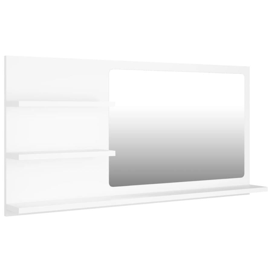 Oglindă de baie, alb, 90 x 10,5 x 45 cm, PAL