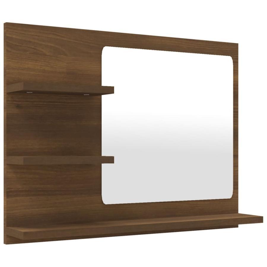 Oglindă de baie, stejar maro, 60x10,5x45 cm, lemn compozit