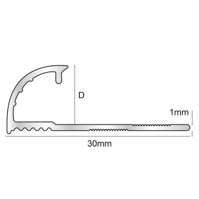 Profil aluminiu eloxat semirotund 12mm EAQ120