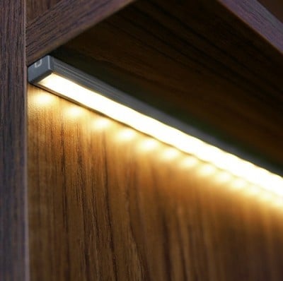 Profil LED aparent SLIM 8, negru, lungime 2m