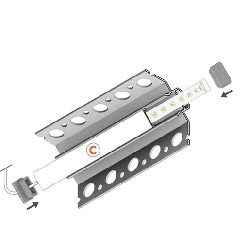 Profil LED încastrat de colț UNI-TILE12 90deg C PLUS, aluminiu anodizat, lungime 2m