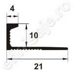 Bagheta  dreapta flexibila din aluminiu natural
