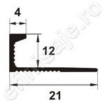 Bagheta  dreapta flexibila din aluminiu natural