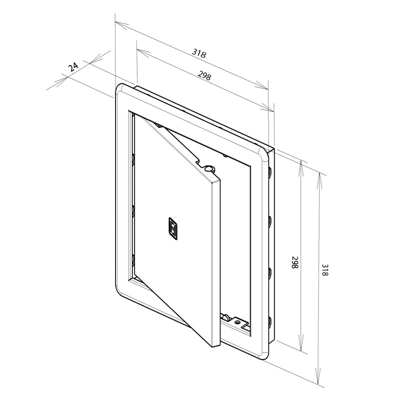 Usita de vizitare Haco, ASA-PVC, 30 x 30 cm, alb