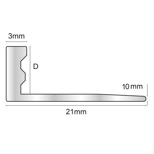 Coltar/Profil drept din aluminiu eloxat muchii exterioare faianta si gresie  - argintiu mat