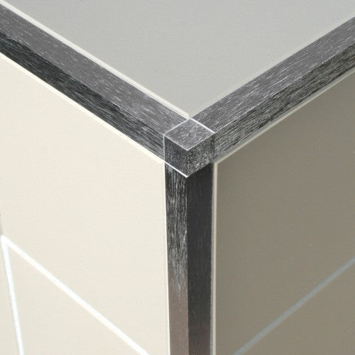 Coltar/Profil colt exterior din aluminiu eloxat pentru faianta si gresie - argintiu lucios