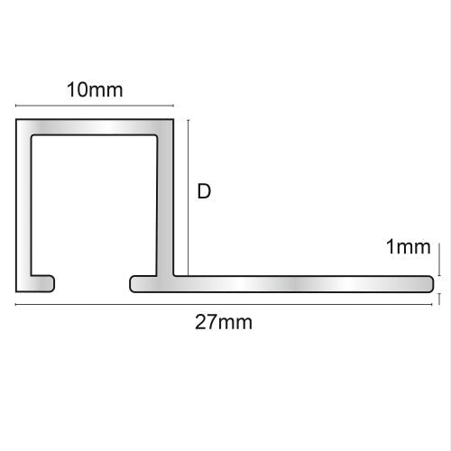 Coltar/Profil colt exterior din aluminiu eloxat pentru faianta si gresie - negru lucios