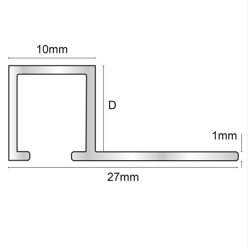 Coltar/Profil colt exterior din aluminiu eloxat pentru faianta si gresie - antracit